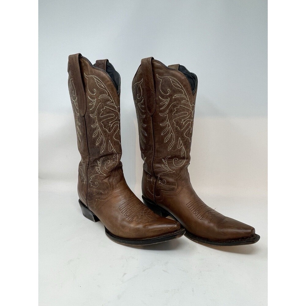 JB Dillon Reserve Men's Brown Leather Western Cowboy Boots JBR 2300 Size 8 B